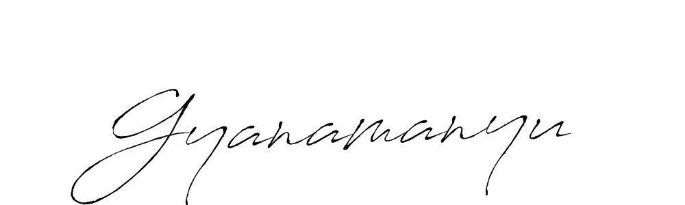 How to make Gyanamanyu name signature. Use Antro_Vectra style for creating short signs online. This is the latest handwritten sign. Gyanamanyu signature style 6 images and pictures png