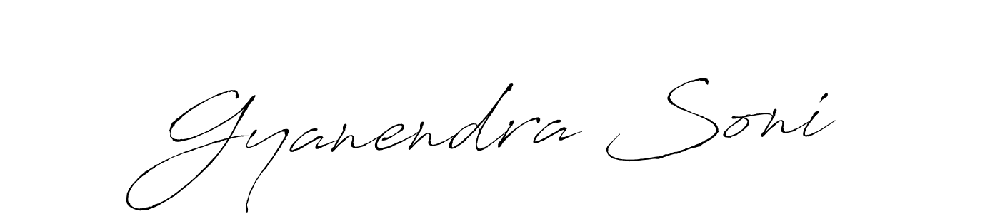 How to make Gyanendra Soni name signature. Use Antro_Vectra style for creating short signs online. This is the latest handwritten sign. Gyanendra Soni signature style 6 images and pictures png