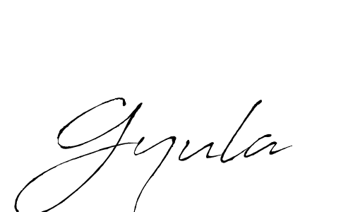 Design your own signature with our free online signature maker. With this signature software, you can create a handwritten (Antro_Vectra) signature for name Gyula. Gyula signature style 6 images and pictures png