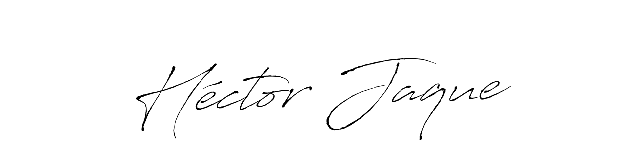 Similarly Antro_Vectra is the best handwritten signature design. Signature creator online .You can use it as an online autograph creator for name Héctor Jaque. Héctor Jaque signature style 6 images and pictures png