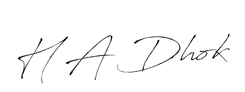 The best way (Antro_Vectra) to make a short signature is to pick only two or three words in your name. The name H A Dhok include a total of six letters. For converting this name. H A Dhok signature style 6 images and pictures png