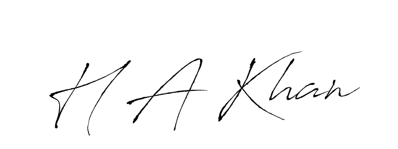 How to make H A Khan name signature. Use Antro_Vectra style for creating short signs online. This is the latest handwritten sign. H A Khan signature style 6 images and pictures png