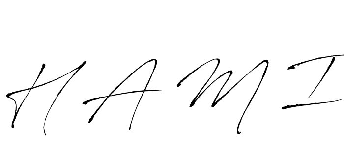 How to make H A M I name signature. Use Antro_Vectra style for creating short signs online. This is the latest handwritten sign. H A M I signature style 6 images and pictures png