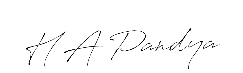 Design your own signature with our free online signature maker. With this signature software, you can create a handwritten (Antro_Vectra) signature for name H A Pandya. H A Pandya signature style 6 images and pictures png