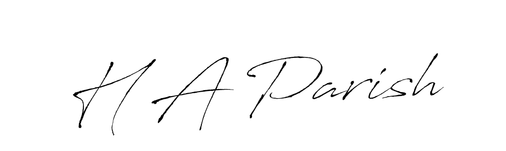 It looks lik you need a new signature style for name H A Parish. Design unique handwritten (Antro_Vectra) signature with our free signature maker in just a few clicks. H A Parish signature style 6 images and pictures png