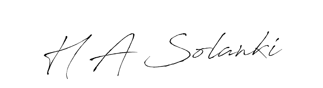 if you are searching for the best signature style for your name H A Solanki. so please give up your signature search. here we have designed multiple signature styles  using Antro_Vectra. H A Solanki signature style 6 images and pictures png