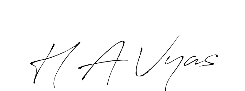 The best way (Antro_Vectra) to make a short signature is to pick only two or three words in your name. The name H A Vyas include a total of six letters. For converting this name. H A Vyas signature style 6 images and pictures png