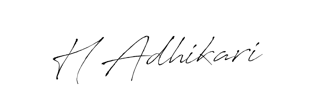 H Adhikari stylish signature style. Best Handwritten Sign (Antro_Vectra) for my name. Handwritten Signature Collection Ideas for my name H Adhikari. H Adhikari signature style 6 images and pictures png
