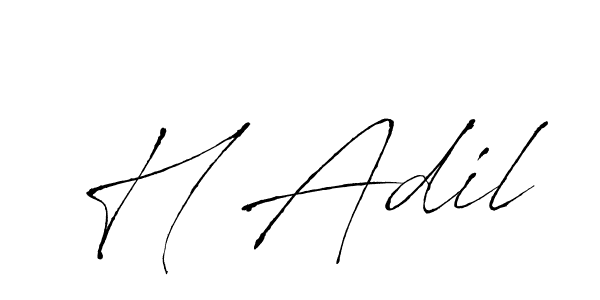 The best way (Antro_Vectra) to make a short signature is to pick only two or three words in your name. The name H Adil include a total of six letters. For converting this name. H Adil signature style 6 images and pictures png
