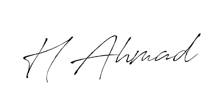 Create a beautiful signature design for name H Ahmad. With this signature (Antro_Vectra) fonts, you can make a handwritten signature for free. H Ahmad signature style 6 images and pictures png