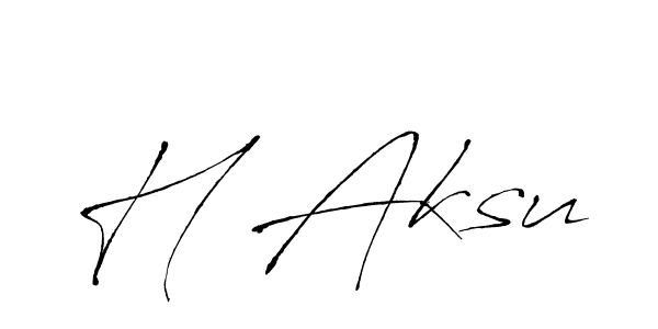 Create a beautiful signature design for name H Aksu. With this signature (Antro_Vectra) fonts, you can make a handwritten signature for free. H Aksu signature style 6 images and pictures png