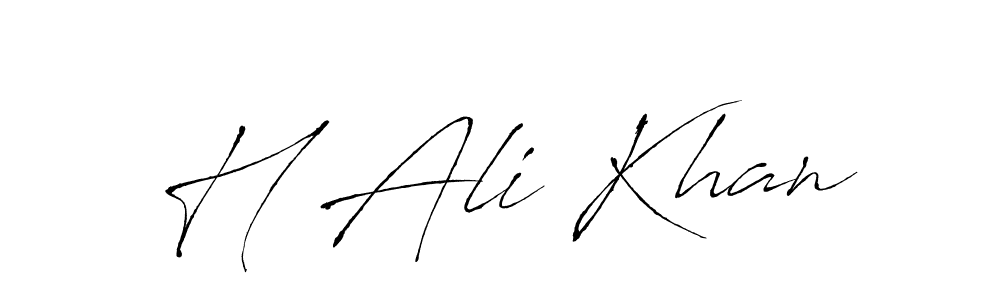 Make a beautiful signature design for name H Ali Khan. With this signature (Antro_Vectra) style, you can create a handwritten signature for free. H Ali Khan signature style 6 images and pictures png