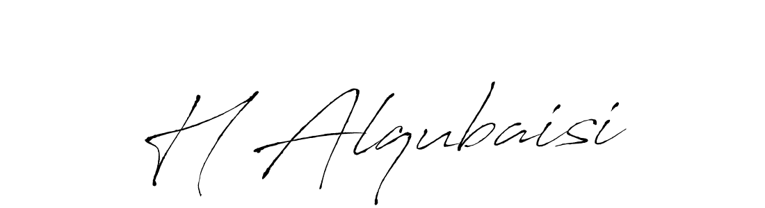 Make a beautiful signature design for name H Alqubaisi. With this signature (Antro_Vectra) style, you can create a handwritten signature for free. H Alqubaisi signature style 6 images and pictures png