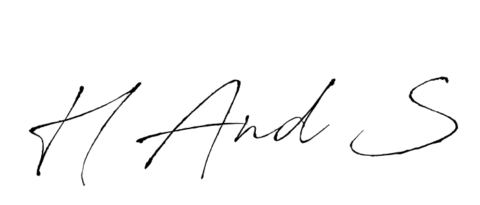 Make a beautiful signature design for name H And S. Use this online signature maker to create a handwritten signature for free. H And S signature style 6 images and pictures png