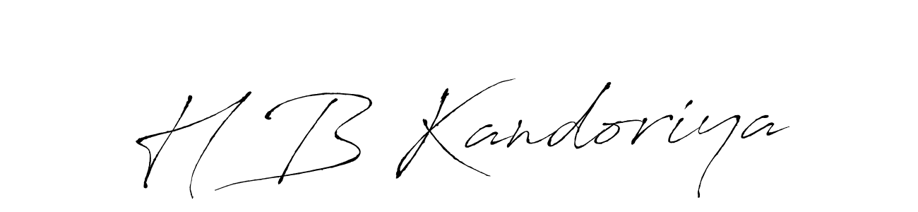 How to make H B Kandoriya name signature. Use Antro_Vectra style for creating short signs online. This is the latest handwritten sign. H B Kandoriya signature style 6 images and pictures png