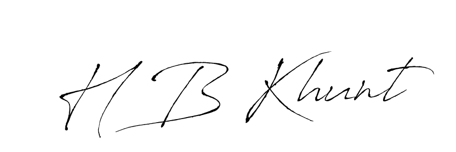 You should practise on your own different ways (Antro_Vectra) to write your name (H B Khunt) in signature. don't let someone else do it for you. H B Khunt signature style 6 images and pictures png
