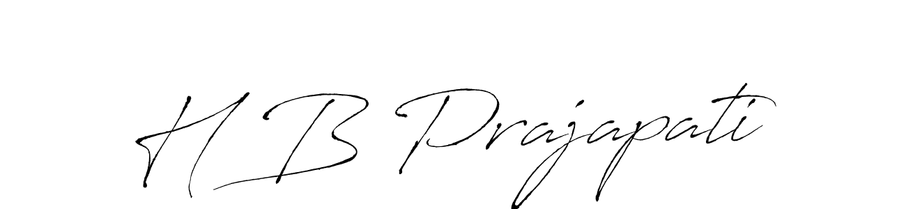 if you are searching for the best signature style for your name H B Prajapati. so please give up your signature search. here we have designed multiple signature styles  using Antro_Vectra. H B Prajapati signature style 6 images and pictures png