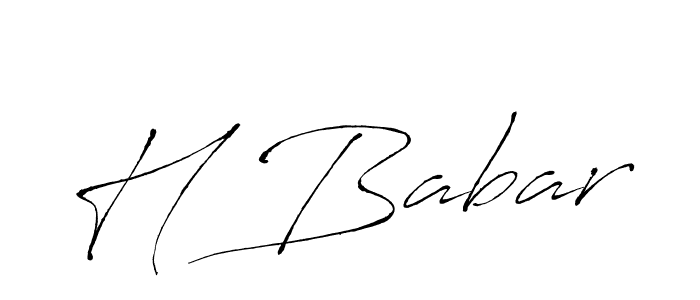 Use a signature maker to create a handwritten signature online. With this signature software, you can design (Antro_Vectra) your own signature for name H Babar. H Babar signature style 6 images and pictures png