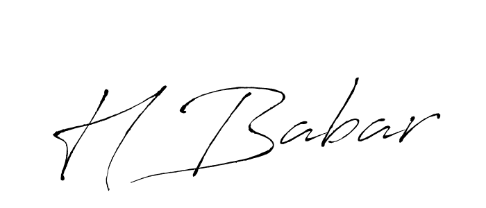 Create a beautiful signature design for name H Babar. With this signature (Antro_Vectra) fonts, you can make a handwritten signature for free. H Babar signature style 6 images and pictures png