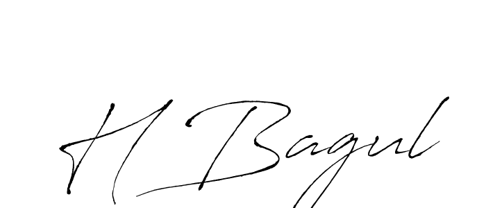 The best way (Antro_Vectra) to make a short signature is to pick only two or three words in your name. The name H Bagul include a total of six letters. For converting this name. H Bagul signature style 6 images and pictures png