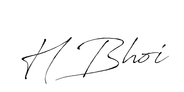 How to make H Bhoi name signature. Use Antro_Vectra style for creating short signs online. This is the latest handwritten sign. H Bhoi signature style 6 images and pictures png