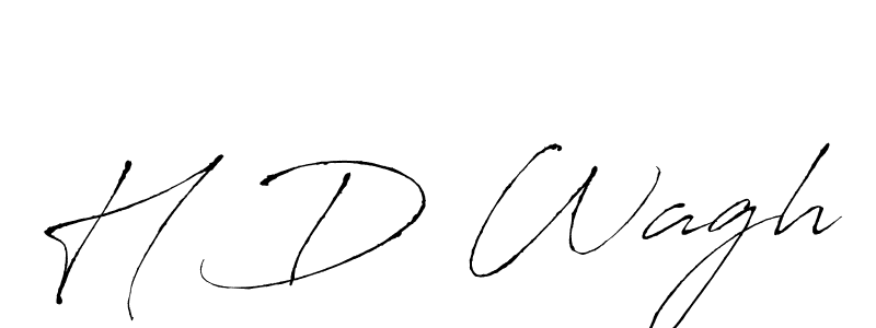 H D Wagh stylish signature style. Best Handwritten Sign (Antro_Vectra) for my name. Handwritten Signature Collection Ideas for my name H D Wagh. H D Wagh signature style 6 images and pictures png