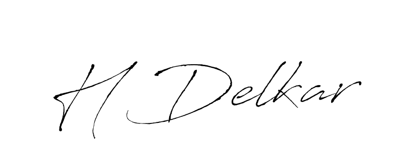 Create a beautiful signature design for name H Delkar. With this signature (Antro_Vectra) fonts, you can make a handwritten signature for free. H Delkar signature style 6 images and pictures png