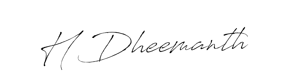 The best way (Antro_Vectra) to make a short signature is to pick only two or three words in your name. The name H Dheemanth include a total of six letters. For converting this name. H Dheemanth signature style 6 images and pictures png