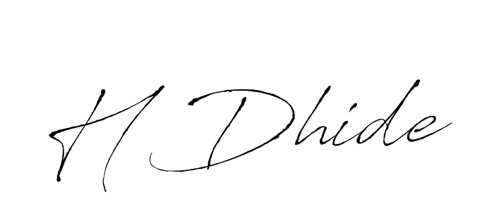 Use a signature maker to create a handwritten signature online. With this signature software, you can design (Antro_Vectra) your own signature for name H Dhide. H Dhide signature style 6 images and pictures png