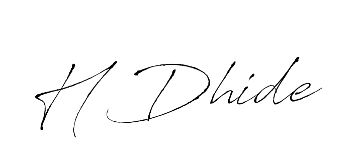 The best way (Antro_Vectra) to make a short signature is to pick only two or three words in your name. The name H Dhide include a total of six letters. For converting this name. H Dhide signature style 6 images and pictures png