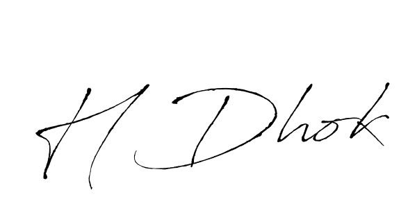 Make a beautiful signature design for name H Dhok. With this signature (Antro_Vectra) style, you can create a handwritten signature for free. H Dhok signature style 6 images and pictures png