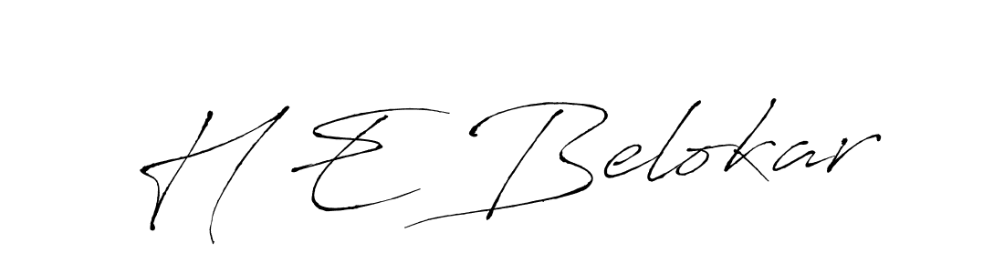 How to make H E Belokar signature? Antro_Vectra is a professional autograph style. Create handwritten signature for H E Belokar name. H E Belokar signature style 6 images and pictures png