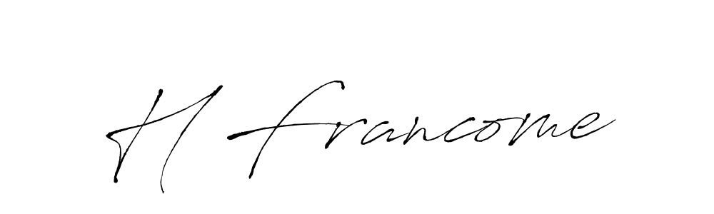 Similarly Antro_Vectra is the best handwritten signature design. Signature creator online .You can use it as an online autograph creator for name H Francome. H Francome signature style 6 images and pictures png