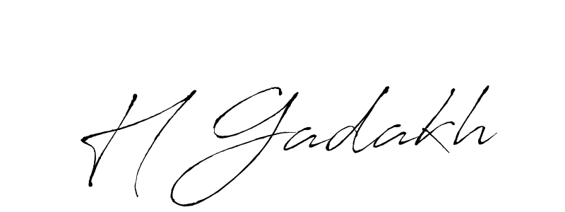 Make a beautiful signature design for name H Gadakh. With this signature (Antro_Vectra) style, you can create a handwritten signature for free. H Gadakh signature style 6 images and pictures png