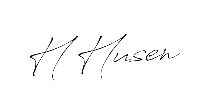 How to make H Husen name signature. Use Antro_Vectra style for creating short signs online. This is the latest handwritten sign. H Husen signature style 6 images and pictures png