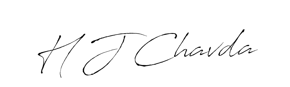 H J Chavda stylish signature style. Best Handwritten Sign (Antro_Vectra) for my name. Handwritten Signature Collection Ideas for my name H J Chavda. H J Chavda signature style 6 images and pictures png