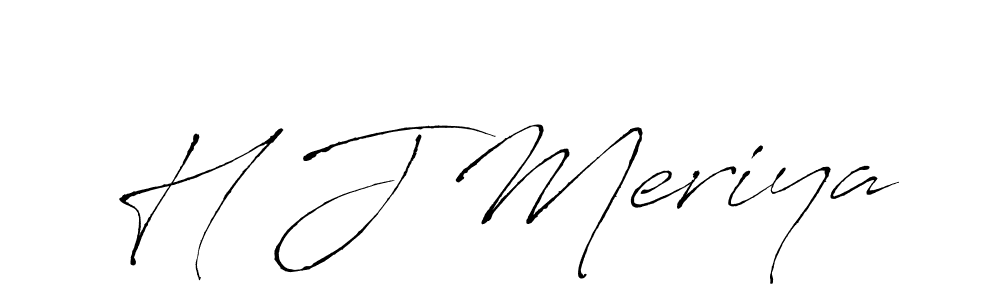 The best way (Antro_Vectra) to make a short signature is to pick only two or three words in your name. The name H J Meriya include a total of six letters. For converting this name. H J Meriya signature style 6 images and pictures png
