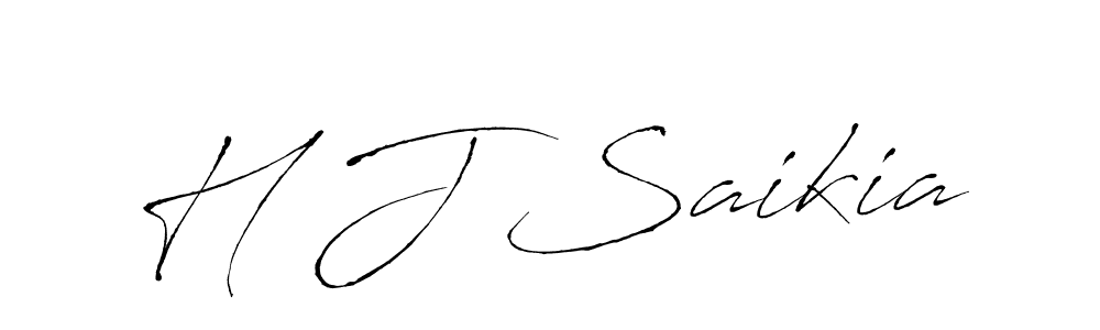 Create a beautiful signature design for name H J Saikia. With this signature (Antro_Vectra) fonts, you can make a handwritten signature for free. H J Saikia signature style 6 images and pictures png