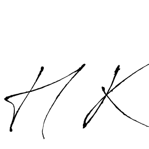 Make a beautiful signature design for name H K. With this signature (Antro_Vectra) style, you can create a handwritten signature for free. H K signature style 6 images and pictures png