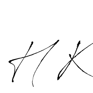 Make a beautiful signature design for name H K. With this signature (Antro_Vectra) style, you can create a handwritten signature for free. H K signature style 6 images and pictures png