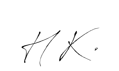 Make a beautiful signature design for name H K .. With this signature (Antro_Vectra) style, you can create a handwritten signature for free. H K . signature style 6 images and pictures png