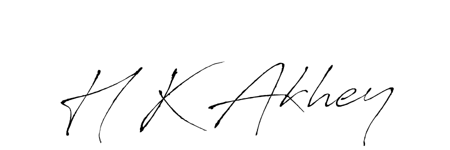 H K Akhey stylish signature style. Best Handwritten Sign (Antro_Vectra) for my name. Handwritten Signature Collection Ideas for my name H K Akhey. H K Akhey signature style 6 images and pictures png