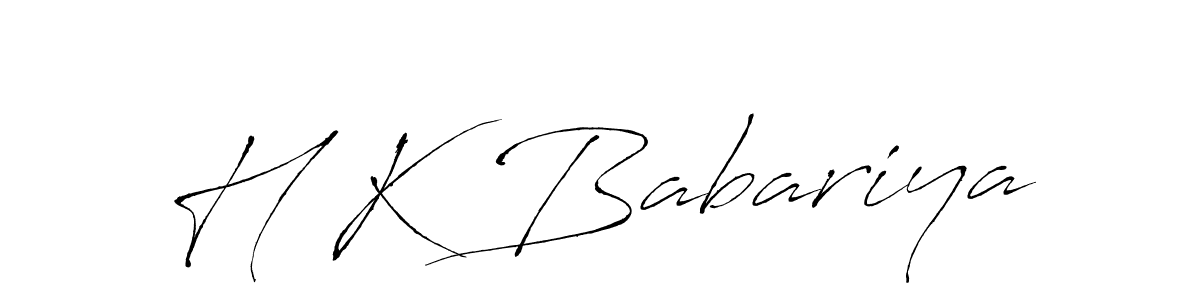 Make a beautiful signature design for name H K Babariya. With this signature (Antro_Vectra) style, you can create a handwritten signature for free. H K Babariya signature style 6 images and pictures png