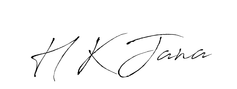How to make H K Jana name signature. Use Antro_Vectra style for creating short signs online. This is the latest handwritten sign. H K Jana signature style 6 images and pictures png