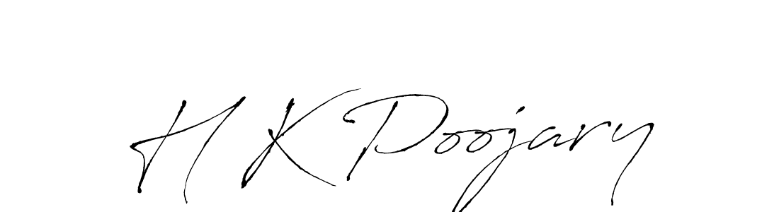 Antro_Vectra is a professional signature style that is perfect for those who want to add a touch of class to their signature. It is also a great choice for those who want to make their signature more unique. Get H K Poojary name to fancy signature for free. H K Poojary signature style 6 images and pictures png