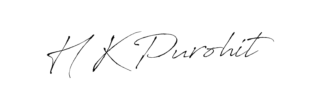 H K Purohit stylish signature style. Best Handwritten Sign (Antro_Vectra) for my name. Handwritten Signature Collection Ideas for my name H K Purohit. H K Purohit signature style 6 images and pictures png