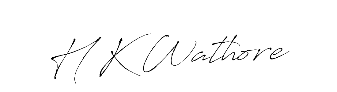 Create a beautiful signature design for name H K Wathore. With this signature (Antro_Vectra) fonts, you can make a handwritten signature for free. H K Wathore signature style 6 images and pictures png