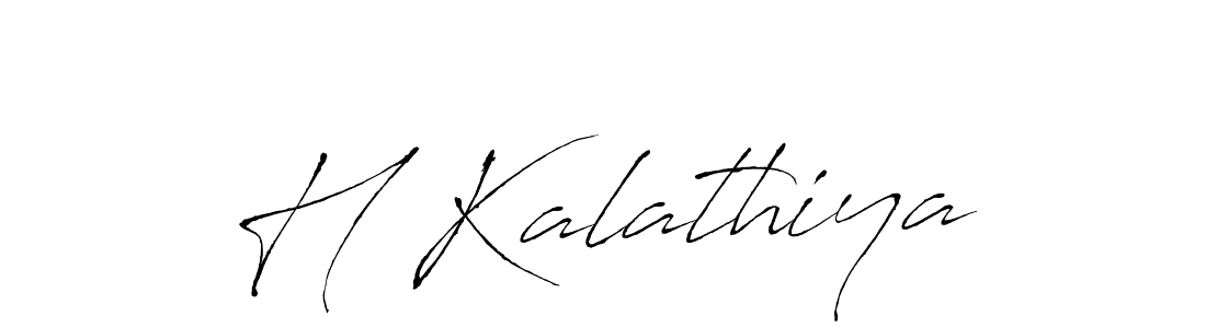 The best way (Antro_Vectra) to make a short signature is to pick only two or three words in your name. The name H Kalathiya include a total of six letters. For converting this name. H Kalathiya signature style 6 images and pictures png