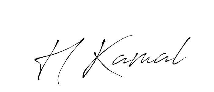Design your own signature with our free online signature maker. With this signature software, you can create a handwritten (Antro_Vectra) signature for name H Kamal. H Kamal signature style 6 images and pictures png