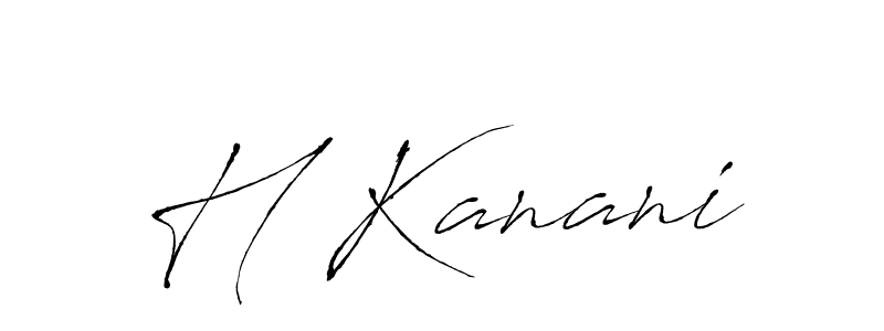 Use a signature maker to create a handwritten signature online. With this signature software, you can design (Antro_Vectra) your own signature for name H Kanani. H Kanani signature style 6 images and pictures png